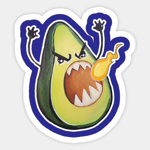 Angry Avocado Sticker by BiancaRomanStumpff
